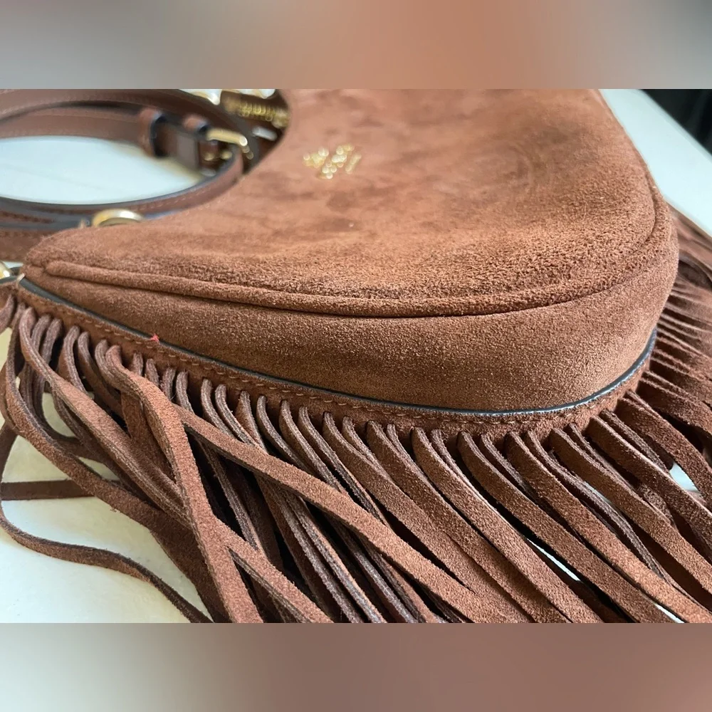 Coach Brown Suede Fringe Teri shoulder crossbody bag - Picture 4 of 15